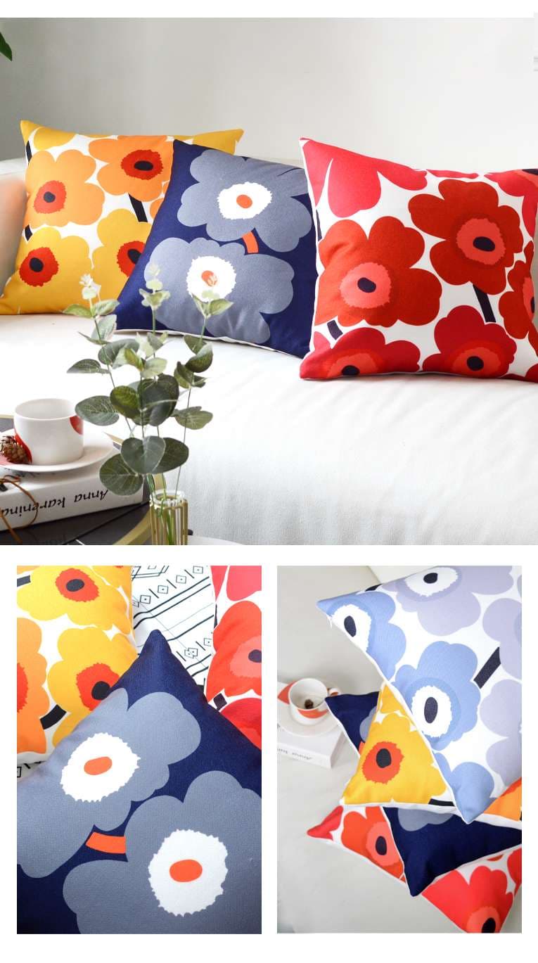 クッションカバー 花咲くリビングのくつろぎクッション