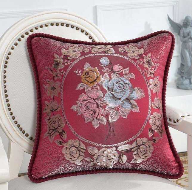 高級刺繍牡丹クッションカバー