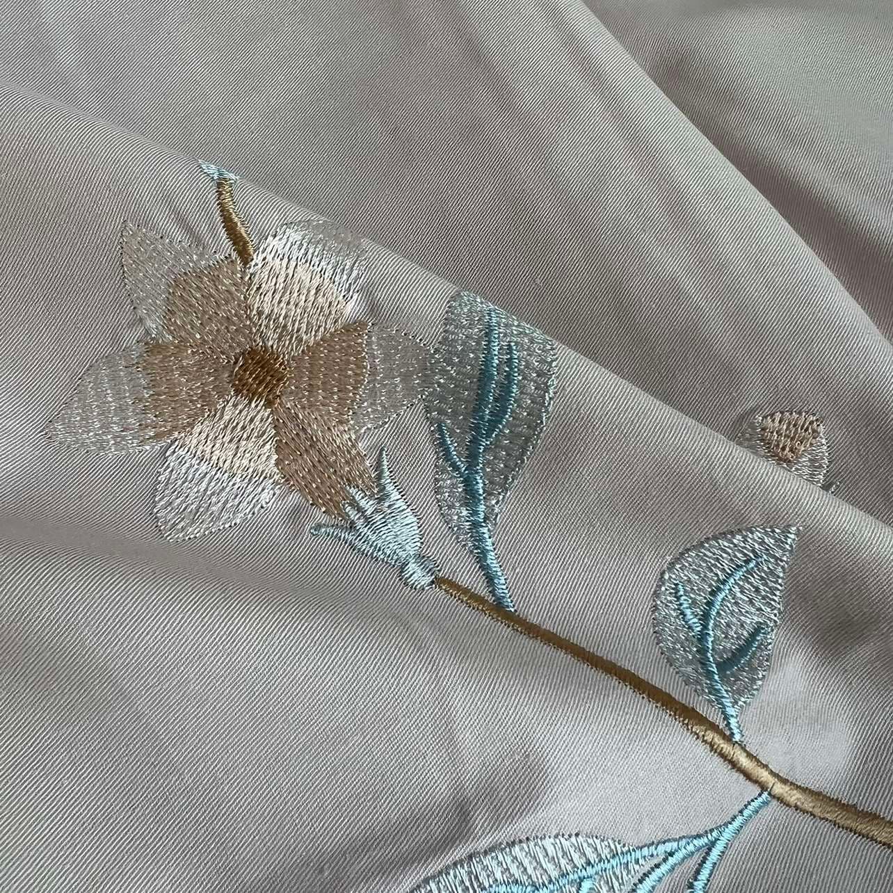 優雅な花枝刺繍クッションカバー