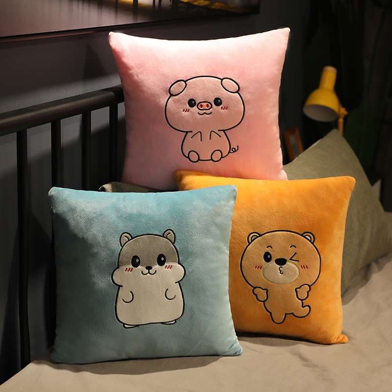  可愛い動物キャラクター柄クッションカバー