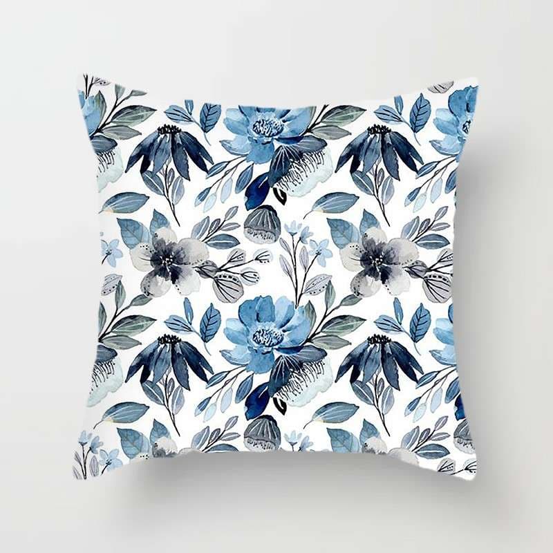 水彩画風の花柄クッションカバー