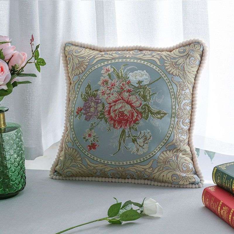 高級刺繍牡丹クッションカバー