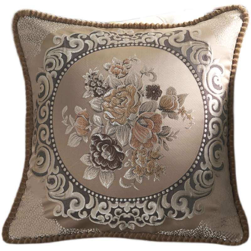  花柄刺繍入り高級クッションカバー